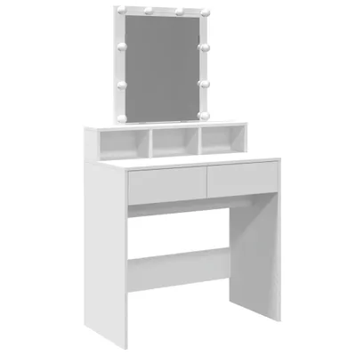 Produktbild von Schminktisch mit LED-Beleuchtung Weiß 80x41x144,5 cm