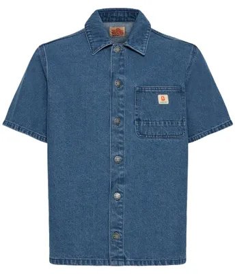 Produktbild von Blend BHIgs Herren Jeanshemd Hemd Kurzarmhemd 100% Baumwolle Relaxed Fit