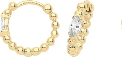 Image de Boucles d'Oreilles Femme Or 375/1000 avec Oxyde de Zirconium - 12mm*2mm; TRS36355