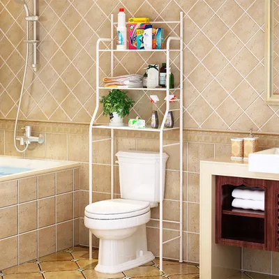 Produktbild von WYCTIN Toilettenregal mit 3 Ablagen, Waschmaschinen-Regal Ständer WC-Regal ,Waschmaschinenüberbau Badregal, weiß