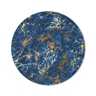 Produktbild von MuchoWow® Mauspad Mousepad Marmor - Textur - Gold - Blau 40x40 cm - Mousepads - Maus Mat - Pad - Mausunterlage - Schreibtisch Accessoires
