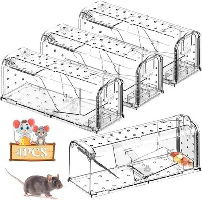 Produktbild von Famanu Lebendfalle für Mäuse, 4-teilig, wiederverwendbar und tierschonend