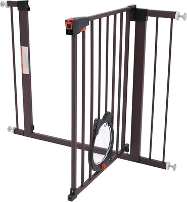 Produktbild von Treppenschutzgitter 93 * 76cm Kaminschutzgitter Tür Sicherheitstor Abschließbare Haustiertür Türschutzgitter 82.6 * 82.6mm Größe (der Haustiertür T × H)