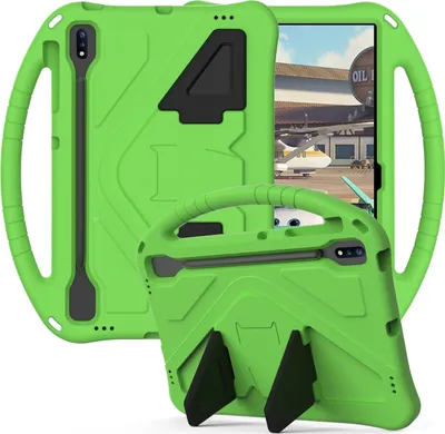 Image de Etui pour enfants pour Huawei Matepad Pro 12.6" 2021, étui antichoc léger en EVA avec support pliable et poignée verte