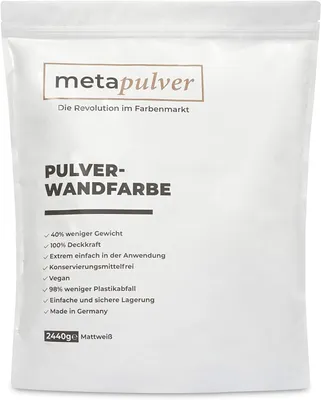 Produktbild von Pulver-Wandfarbe (mattweiß) 2.440 g