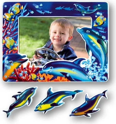Produktbild von ZEP Wandaufkleber mit Delfin-Motiv für Fotorahmen, 10 x 15 cm