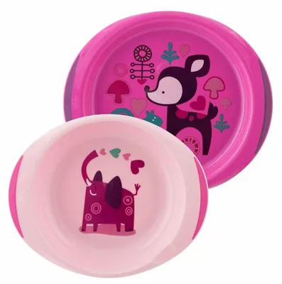 Obrázok produktu pre Chicco Sada tanierov, 2ks, ružová, od 12m+