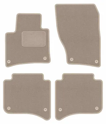 Produktbild von Velours-Fußmatten für Volkswagen Touareg II 2010- (SUV) – 4-tlg, Beige, passgenau – Wielganizator LUX