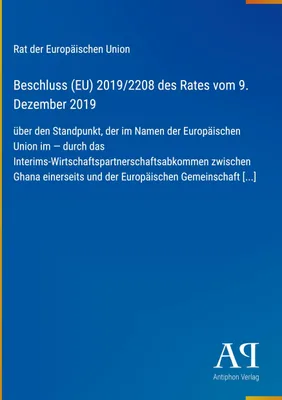 Produktbild von Beschluss (EU) 2019/2208 des Rates vom 9. Dezember 2019