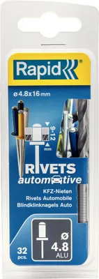 Produktbild von Rapid 5000404, Blindniete, Aluminium, Stahl, Mehrfarbig, Automotiv, RP10, RP40 Multi, RP60 Multi, RP100 Multi, RP150 Multi, 4,8 mm