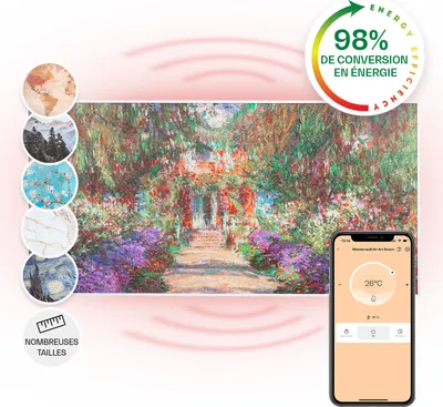 Image de Klarstein Radiateur Infrarouge Mural Intelligent, Chauffage Infrarouge 700W, Panneau Chauffant Infrarouge, APP Mobile, Radiateur Electrique Extra Plat, Salle de Bain, Sans CO2, Faible Conso d'Energie