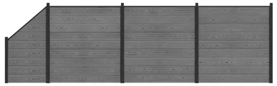 Immagine prodotto di vidaXL, set da giardino, 619 x 186 cm, materiale composito legno-plastica (WPC) e alluminio, colore grigio