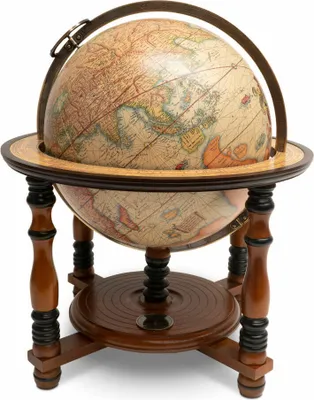 Immagine prodotto di Authentic Models Globus Terrestrial Table Globe Large, Deko-Weltkugel, Akazienholz / Kunststoff / Papier, GL025