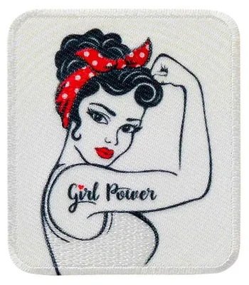 Obrázok produktu pre Girl Power - nažehľovacia nášivka, nažehľovací obrázok, nažehľovacia aplikácia, nášivky, záplaty, na nažehlenie, veľkosť: 5,3 x 6,0 cm