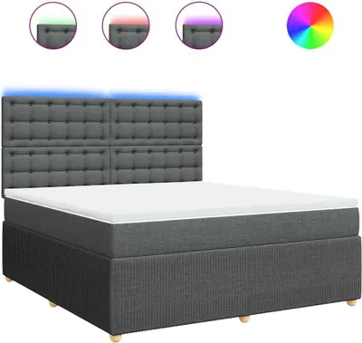 Produktbild von vidaXL Boxspringbett mit Matratze Dunkelgrau 180x200 cm Stoff