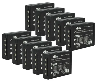 Produktbild von vhbw 10x Akku Ersatz für HBC BA209000, BA209060, BA206030, BA209001 für Industrie-Funkfernsteuerung Fernbedienung (2000 mAh, 6 V, NiMH) - Schwarz