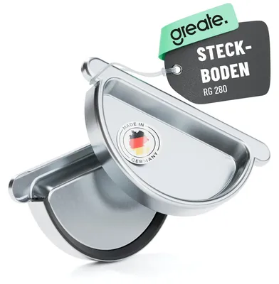 Produktbild von greate 2x Dachrinnen Endstück verzinkt mit Gummidichtung für 280 Dachrinnen - Germany - Steckboden halbrund