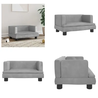 Produktbild von vidaXL Hundebett Hellgrau 60x40x30 cm Samt - Hundebett - Hundebetten - Hundesofa - Haustiersofa
