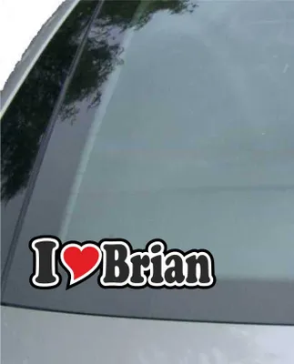 Produktbild von INDIGOS UG - Aufkleber / Autoaufkleber I Love Heart - Ich liebe mit Herz 15 cm - I LOVE Brian - Auto LKW Truck - Sticker mit Namen vom Mann Frau Kind