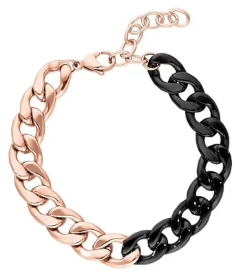 Produktbild von Wildcat Armband - Chunky Armband - Roségold/Schwarz - Chirurgenstahl 316L - wasserfest, langlebig, hautverträglich, Roségold/Schwarz