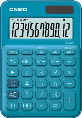 Obrázek produktu pro Casio MS-20UC-BU - Desktop - Einfacher Taschenrechner - 12 Ziffern - 1 Zeilen - Batterie/Solar - Blau
