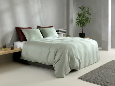 Productafbeelding van Satineer beddengoed, kleur: groen, afmeting: 200 cm