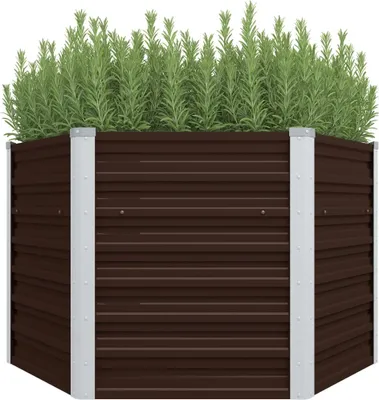 Produktbild von Garten-Hochbeet Braun 129 x 129 x 77 cm Verzinkter Stahl , Gabionen Design 2024