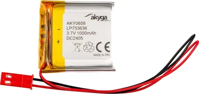 Produktbild von Li-Po Akku LP753636 Akyga AKY0658 3.7V / 1000mAh PCM JST 2-Pin Stecker 150mm