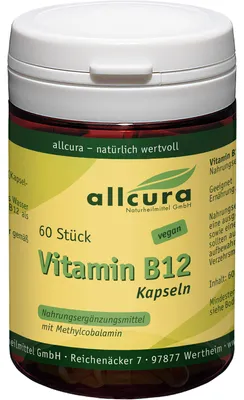 Immagine prodotto di Allcura Vitamina B12 Capsule, 60 Capsule