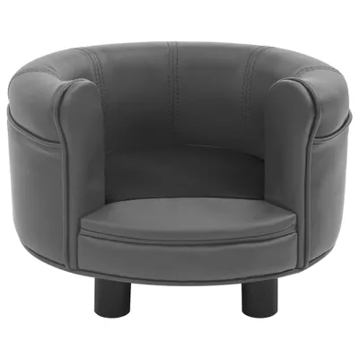 Obrázek produktu pro vidaXL Pohovka pro psy šedá 48x48x32 cm Plyš a umělá kůže