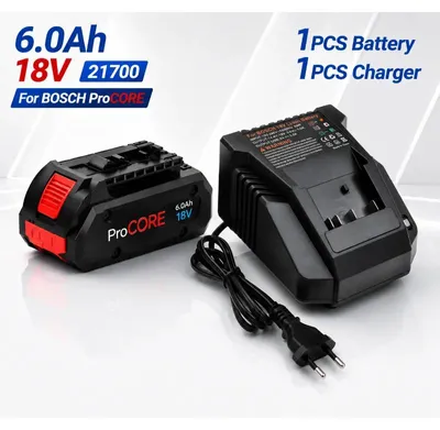 Produktbild von Li-Ionen-Akku- und Ladegerät-Set - 18 V - 6.000 mAh - 21700-Zellen - 1 Akku + 1 Ladegerät - Für ProCORE-18-V-Elektrowerkzeuge