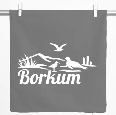 Produktbild von Huuraa Kissenbezug Borkum Strandmotiv 40x40cm Steel Grey Baumwolle Dekokissenbezug Geschenkidee