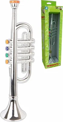 Produktbild von Spielzeug Trompete silber 4 Tasten 38cm Musik Instrument