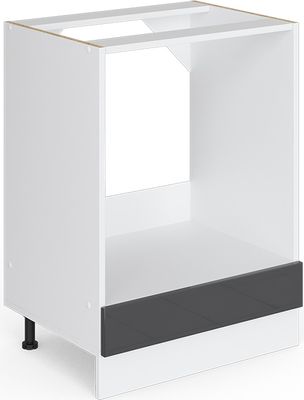 Vicco Herdumbauschrank R-Line, 60 cm ohne Arbeitsplatte, Anthrazit Hochglanz/Weiß