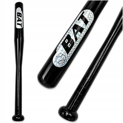 Produktbild von Baseballschläger aus Stahllegierung 25 Zoll – Robuster Alu-Look Baseballbat Schwarz (64 cm) – Trainingsschläger für Freizeit & Sport inklusive Trageta