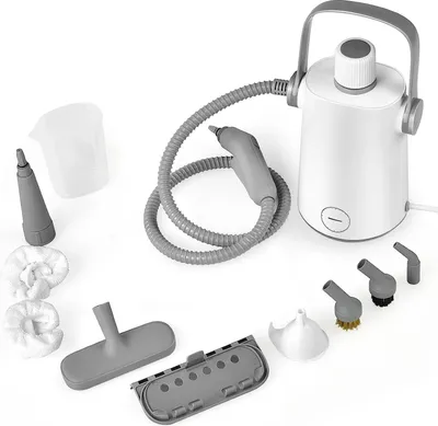 Produktbild von GOPLUS Hand Dampfreiniger 1000W, tragbarer Druckdampferzeuger Reinigungsmaschine 300ml Wasserkapazität, Haushaltsdampfbesen mit Zubehörteilen (Grau)