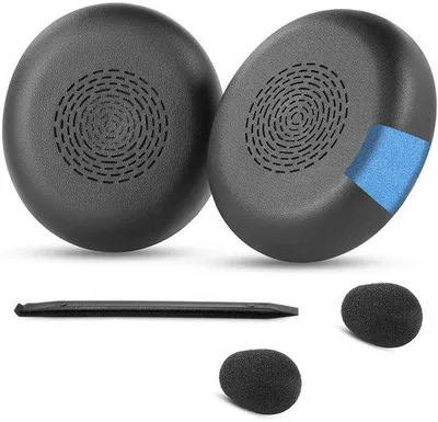 Produktbild von Solidchoice - Ersatz-Ohrpolster für Jabra Evolve2 75 PC-Kopfhörer (nicht kompatibel mit Evolve 75), Ohrpolster aus weichem Memory-Schaum, schallisolierendes Material - schwarz