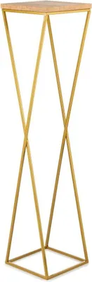 Produktbild von HowHomely Modern Pflanzenständer, Blumenhocker aus Metall Gold 100 cm Höhe - Blumenständer für Balkon Garten Terrasse