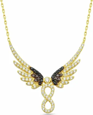 Produktbild von Dkeniz Anhänger mit Kette 925/- Sterling Silber 42 cm + 3cm Gold Zirkonia weiß 145250034