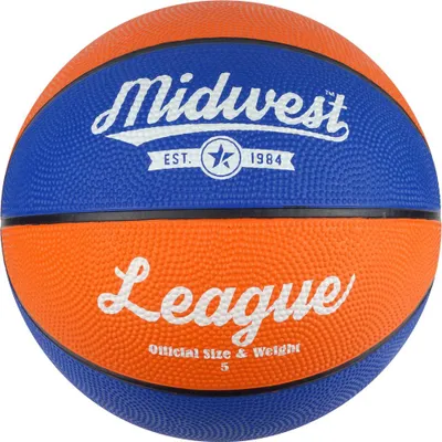 Produktbild von Midwest Basketball Gummi orange-blau Größe 5 Indoor Outdoor Spielball