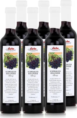 Produktbild von Darbo Schwarzer Holunder Sirup 500ml - Cocktails Kaffeesirup (6er Pack)