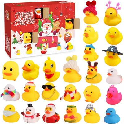 Productafbeelding van Adventskalender met 24 piepende eendjes, kerstgeschenkset