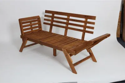 Produktbild von Gartenbank 196x70x75cm Klappbar Akazienholz Liege Sofa Park Sitzen Gartenmöbel