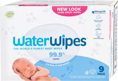 Obrázek produktu pro 9x WATERWIPES Vlhčené ubrousky bez obsahu plastů 60 ks ( 540 ks )