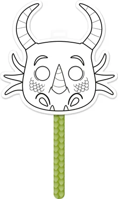 Produktbild von Avenue Mandarine 5x Graffy Stick, Stabmaske, Drache - Grün GY133C