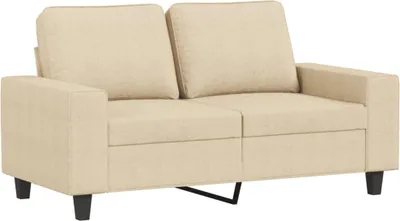 Image de vidaXL Canapé 2 places crème 120 cm Tissu