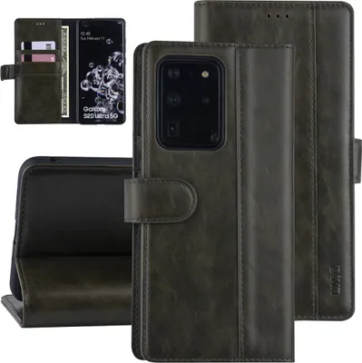 Produktbild von Samsung Galaxy S20 Ultra Dark green Book type case - Polyurethanleather