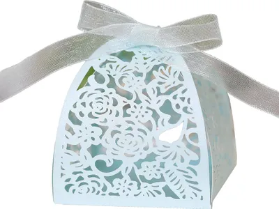 Produktbild von 50 Pack Laser Cut Rosen Hochzeit Gunst Boxen, Mini Geschenk-Boxen Für Bridal Shower Jahrestag Geburtstag Party Hochzeit Gunst