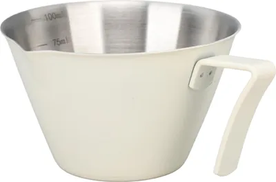 Obrázek produktu pro 100 ml nerezová odměrka na kávu 304 Přenosná nerezová kovová odměrka pro domácnost, kavárnu, kancelář, hotel, matná bílá