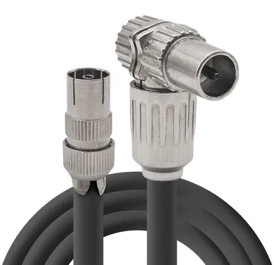 Produktbild von Koaxialkabel 7,5 m - Gerade Buchse/Winkelstecker - Schwarz - Handgef.